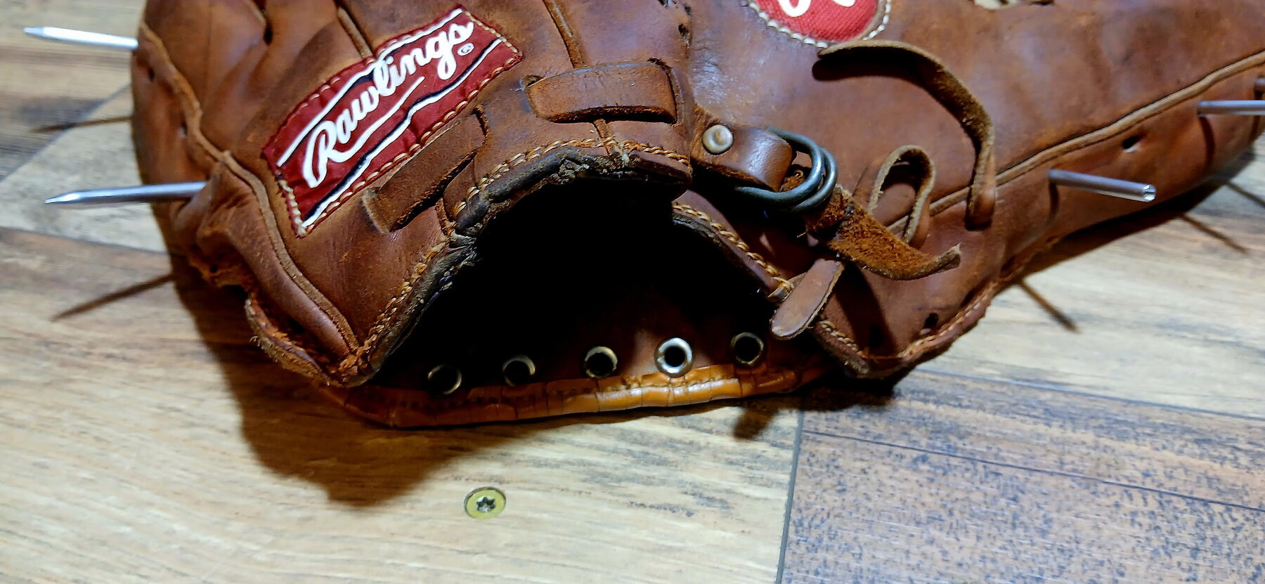 Rawlings RBG softball glove restoration progress